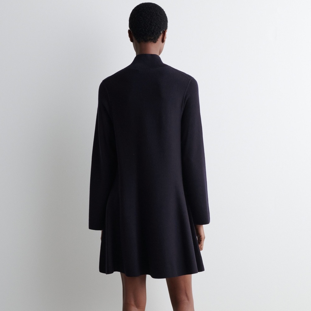 🖤 NWT COS Black Mock Neck Wool Blend Swing Dress – Size M | $150 Retail - Picture 5 of 12
